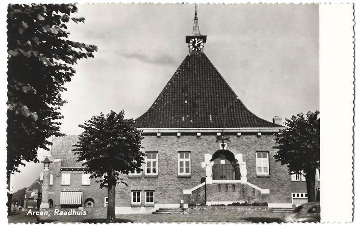 Arcen, Raadhuis, Verzamelen, Ansichtkaarten | Nederland, Gelopen, Limburg, 1940 tot 1960, Verzenden