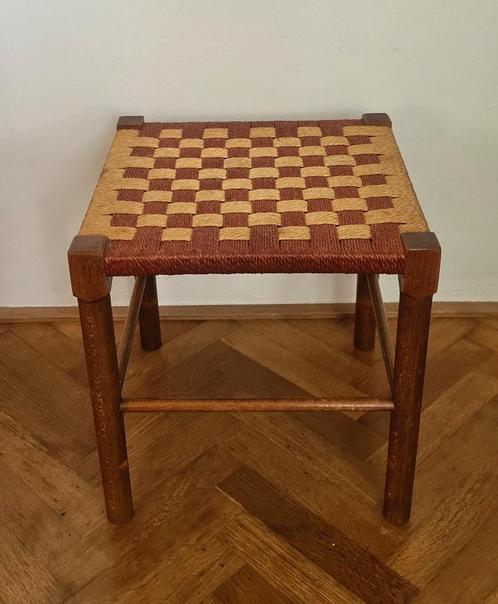 Vintage, design krukje. Touwkruk. Jaren 60, Huis en Inrichting, Krukjes, Ophalen of Verzenden