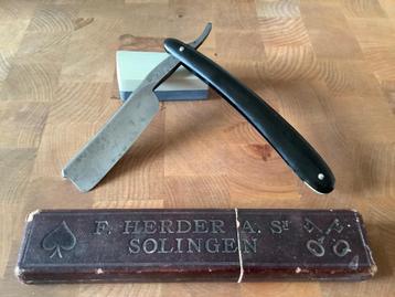 Zeldzaam Solingen 7/8” scheermes F. Herder Abr. Sn . ± 1900 beschikbaar voor biedingen