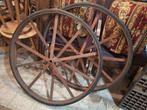 Oude Rijtuig Wielen - Decoratief, Huis en Inrichting, Woonaccessoires | Klokken, Ophalen of Verzenden, Gebruikt