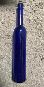 Blauwe glazen fles - Decoratief, Gebruikt, Blauw, Ophalen of Verzenden, Glas
