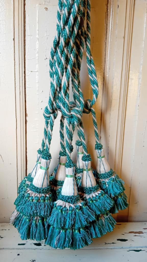 4 Embrasses, Huis en Inrichting, Stoffering | Gordijnen en Lamellen, Gebruikt, Minder dan 100 cm, 50 tot 100 cm, Groen, Verzenden