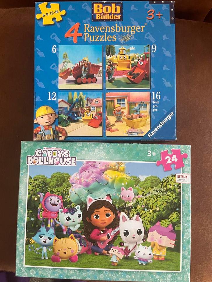 Kinderpuzzels Bob de Bouwer & Gabby's Poppenhuis, Kinderen en Baby's, Speelgoed | Kinderpuzzels, Zo goed als nieuw, 2 tot 4 jaar