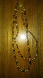 Ketting met edelstenen - bruin, groen, rood - 56 cm, Kleding | Dames, Riemen en Ceinturen, Ophalen of Verzenden, Zo goed als nieuw
