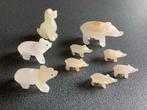 Aragoniet dierenfiguren: Varkens, IJsberen, Hond, Verzamelen, Beelden en Beeldjes, Ophalen of Verzenden, Gebruikt, Dier