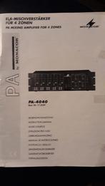 Versterker Monacor PA-4040, Ophalen, Zo goed als nieuw, Minder dan 500 watt