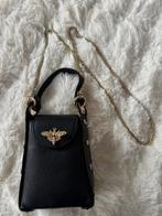 Zwart schoudertasje met gouden details, Verzenden, Zo goed als nieuw, Zwart, Schoudertasje