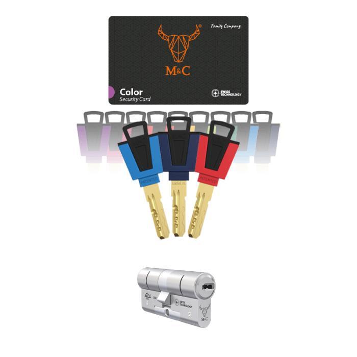 M&C Cilinder met 3 Sleutels en Security Card, Doe-het-zelf en Verbouw, Hang- en Sluitwerk, Zo goed als nieuw, Slot, Overige materialen