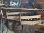 Oude houten bierkratten met flesjes ., Ophalen, Gebruikt, Minder dan 50 cm, Minder dan 50 cm
