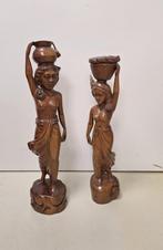 *Houten beeld Bali vrouwen 2x, Antiek en Kunst, Ophalen of Verzenden