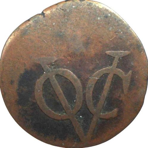 VOC - Java duit 1808 (decentrisch exemplaar), Postzegels en Munten, Munten | Azië, Losse munt, Zuidoost-Azië, Ophalen of Verzenden