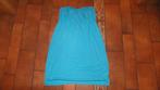 Turkooise strapless standjurkje, Kleding | Dames, Jurken, Blauw, Maat 42/44 (L), Ophalen of Verzenden, Gedragen