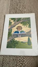 Mooie vintage 1990s prent ‘BOEK’ uit prentenboek Ian Beck, Ophalen of Verzenden, Wanddecoratie