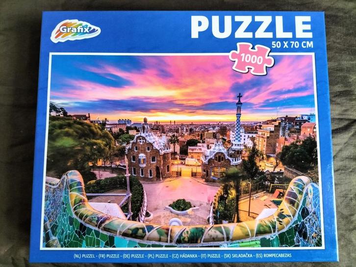 Mooie puzzel Parque Guell (1000 stukjes), Hobby en Vrije tijd, Denksport en Puzzels, Zo goed als nieuw, Legpuzzel, 500 t/m 1500 stukjes