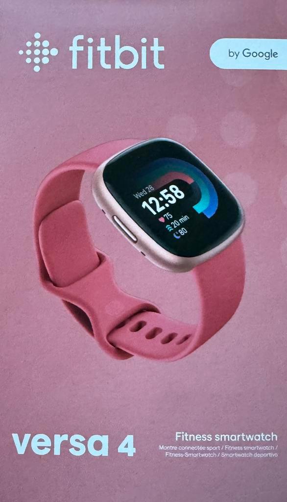 FITBIT VERSA 4 SMARTWATCH, Sieraden, Tassen en Uiterlijk, Smartwatches, Zo goed als nieuw, Android, Roze, Afstand, Calorieverbanding