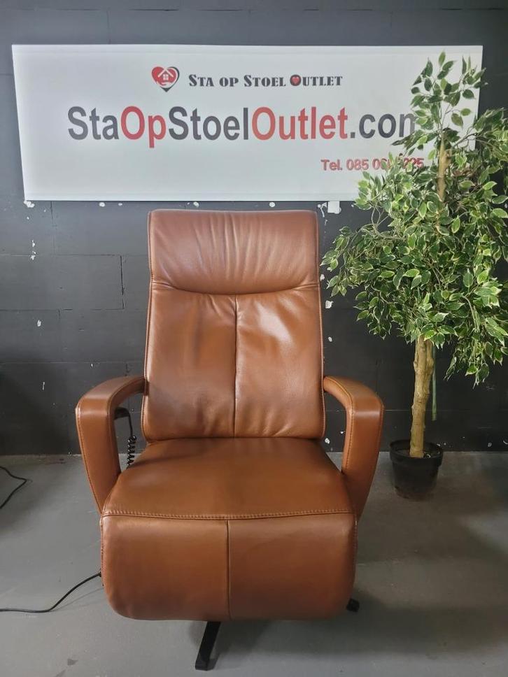 Prominent Stockholm Kaneelbruin met Topswing, Huis en Inrichting, Fauteuils, Zo goed als nieuw, Leer, Minder dan 50 cm, Minder dan 75 cm