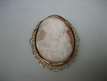 Antieke gouden 14 Karaat Camee Broche uit ca. 1906 beschikbaar voor biedingen