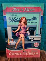 FIFTIES SIXTIES METALEN DECO BORD  LIFE IS SWEET CANDY CREAM, Nieuw, FIFTIES SIXTIES RETRO, Ophalen