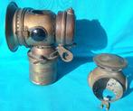 ANTIEKE CARBIDLAMP VAN ROND 1900 + ONDERDEEL, Verzenden