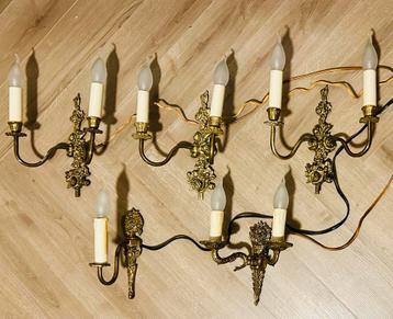 5 Antieke Franse Wandkandelaren /Lampen beschikbaar voor biedingen