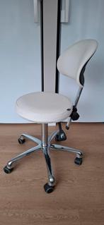 Tabouret / Kruk voor Pedicure of Kapper, Huis en Inrichting, Ophalen, Wit, Zo goed als nieuw, Bureaukruk