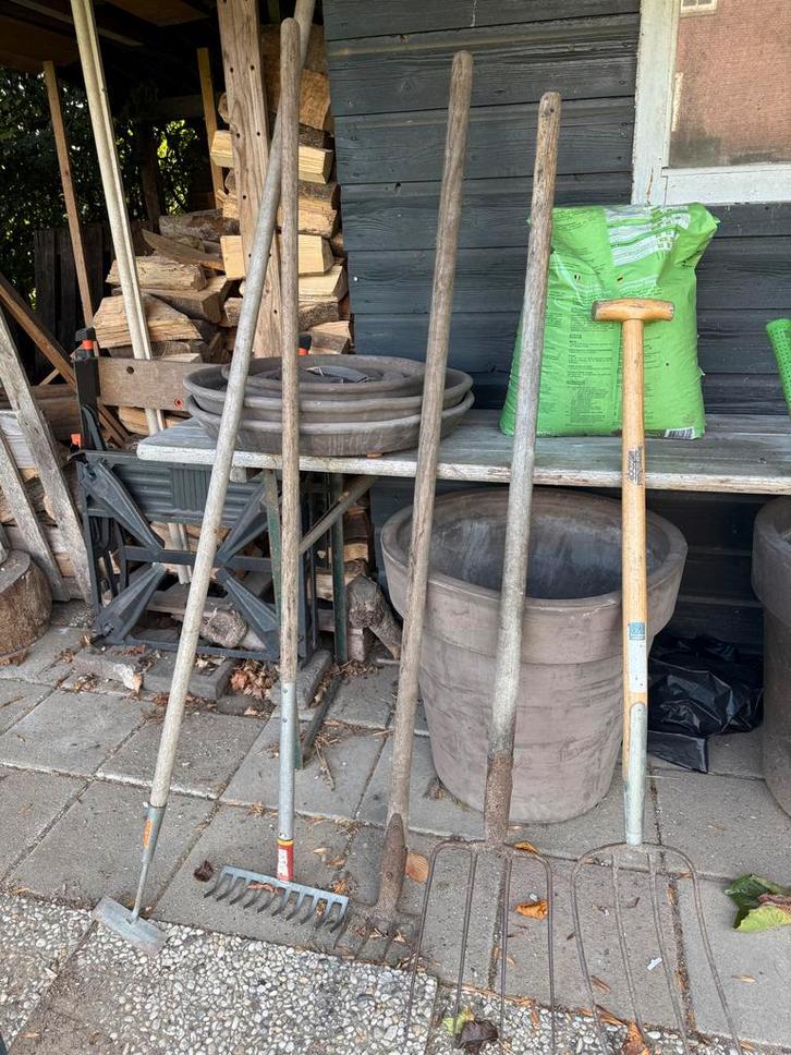 Hark, Schoffel, Vorken, gebruikt tuingereedschap, Tuin en Terras, Hand-tuingereedschap, Gebruikt, Overige soorten, Ophalen