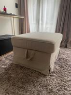Ektorp beige voetenbank hocker, Huis en Inrichting, Ophalen, 75 tot 100 cm, Zo goed als nieuw, Rechthoekig