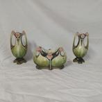 Jugend Majolica Vazen Set - 19e/20e Eeuw, Antiek en Kunst, Antiek | Vazen, Ophalen of Verzenden