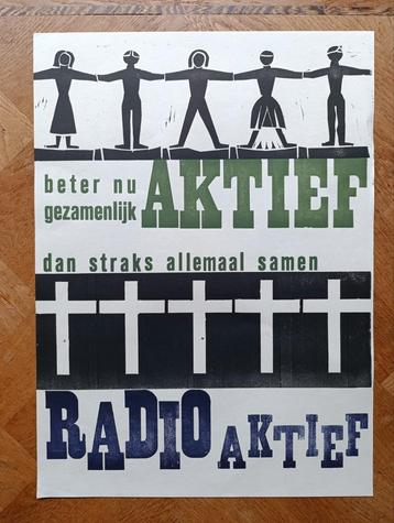 Originele zeefdruk: AJW, Toon Wegner, jaren 70, anti kern... beschikbaar voor biedingen
