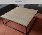 Moderne vierkante salontafel met eikenhouten blad, Ophalen, 50 tot 100 cm, Vierkant, 50 tot 100 cm