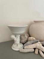 Vintage barok vaas schaal op voet. Wit porselein brocante., Antiek en Kunst, Ophalen