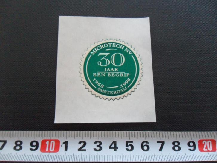 sticker folie fantasie 30 jaar 'n begrip microtech amsterdam, Verzamelen, Stickers, Zo goed als nieuw, Ophalen