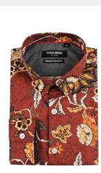 Jongensoverhemden,Yves Enzo,roestbruin batik bloemenprint, Ophalen of Verzenden, Nieuw