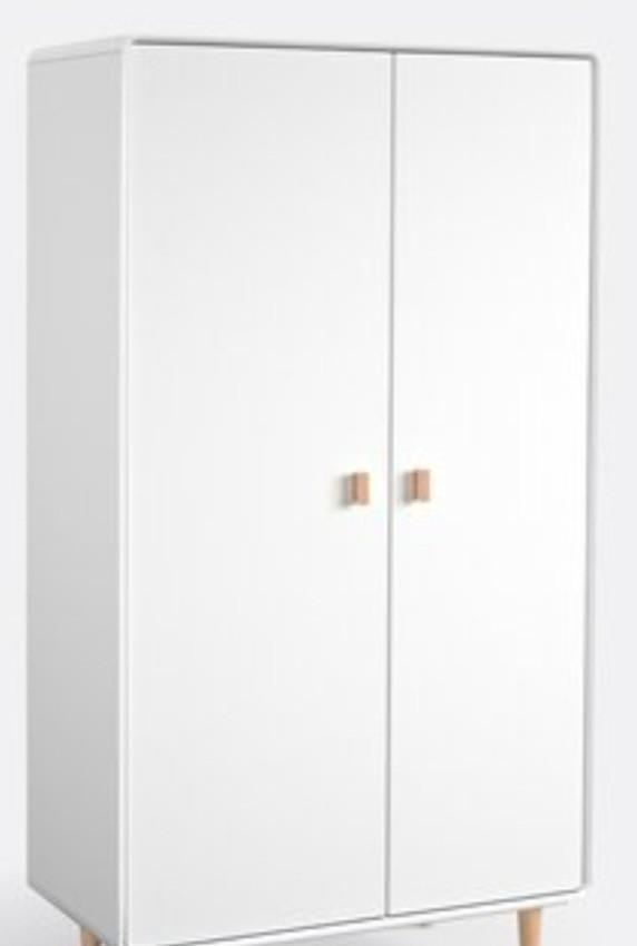 Witte Kledingkast met Houten Details, Huis en Inrichting, Kasten | Kledingkasten, Nieuw, 150 tot 200 cm, 50 tot 100 cm, 25 tot 50 cm
