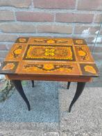 vintage naaitafel met muziekdoos/tafel met 5 vak, Verzenden