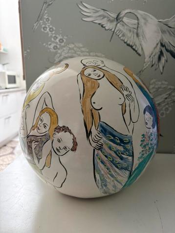 Klimt figuren keramiek  grote bol.’91 Naakte vrouw kind etc beschikbaar voor biedingen
