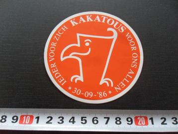 stickers ieder voor zich KAKATOUS voor ons allen 1986 *  beschikbaar voor biedingen