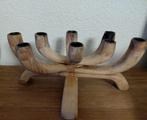 Kandelaar mooi doorleefd van natuurlijk hout, Ophalen of Verzenden, Hout, Minder dan 25 cm
