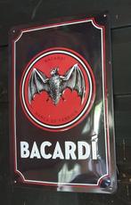 Bacardi bar reclame bord blik zwart, Ophalen of Verzenden, Zo goed als nieuw, Reclamebord