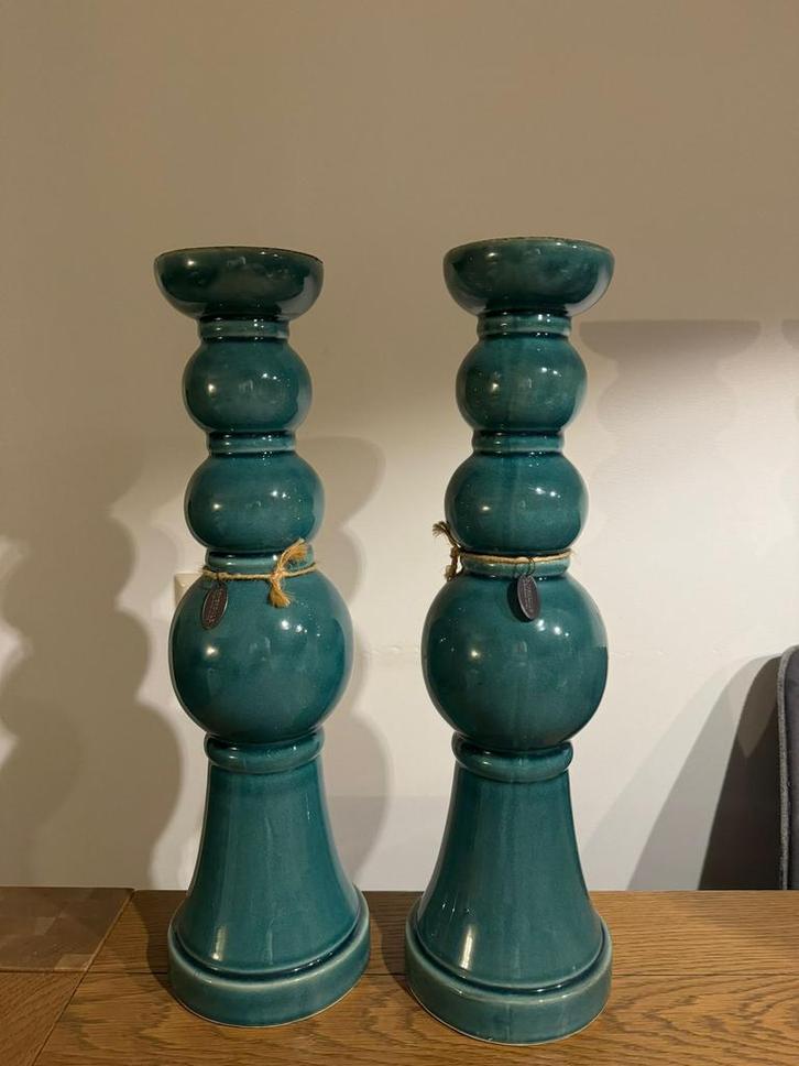 Keramiek kandelaars van merk Riverdale, Huis en Inrichting, Woonaccessoires | Kandelaars en Kaarsen, Zo goed als nieuw, Minder dan 25 cm