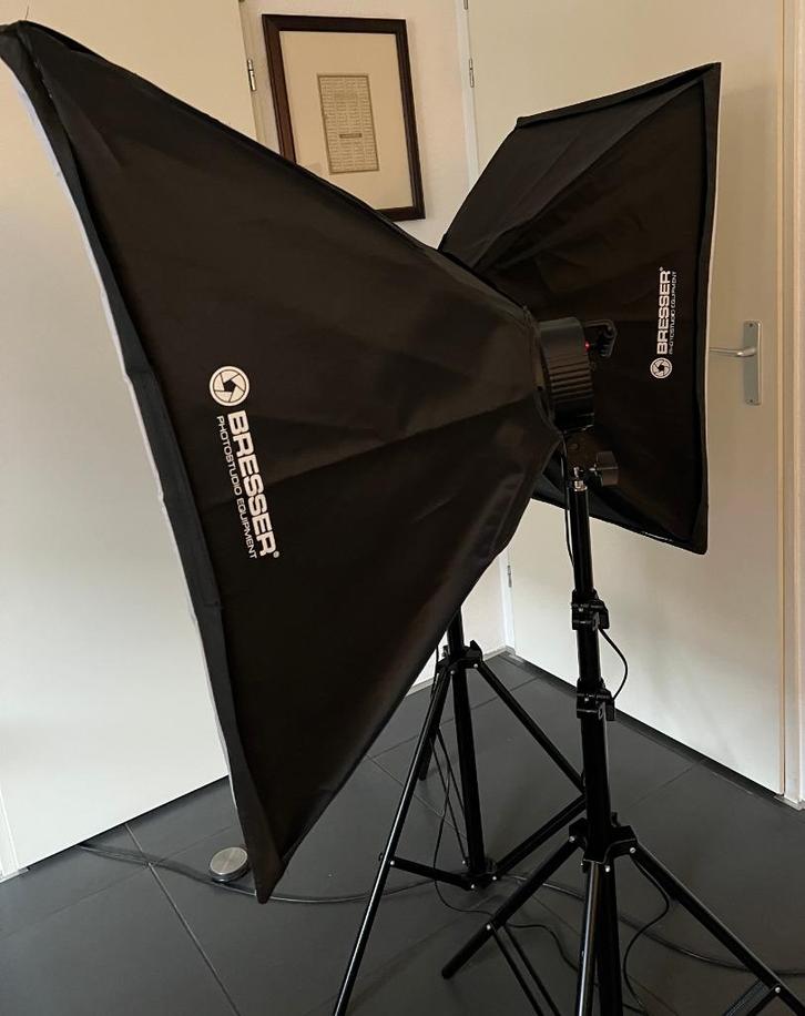 Bresser Continu Licht Softbox Fotostudio x 2, incl. statief, Audio, Tv en Foto, Fotografie | Fotostudio en Toebehoren, Gebruikt