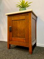 Antiek nachtkastje art deco bijzettafel marmer brocante, Antiek en Kunst, Ophalen of Verzenden