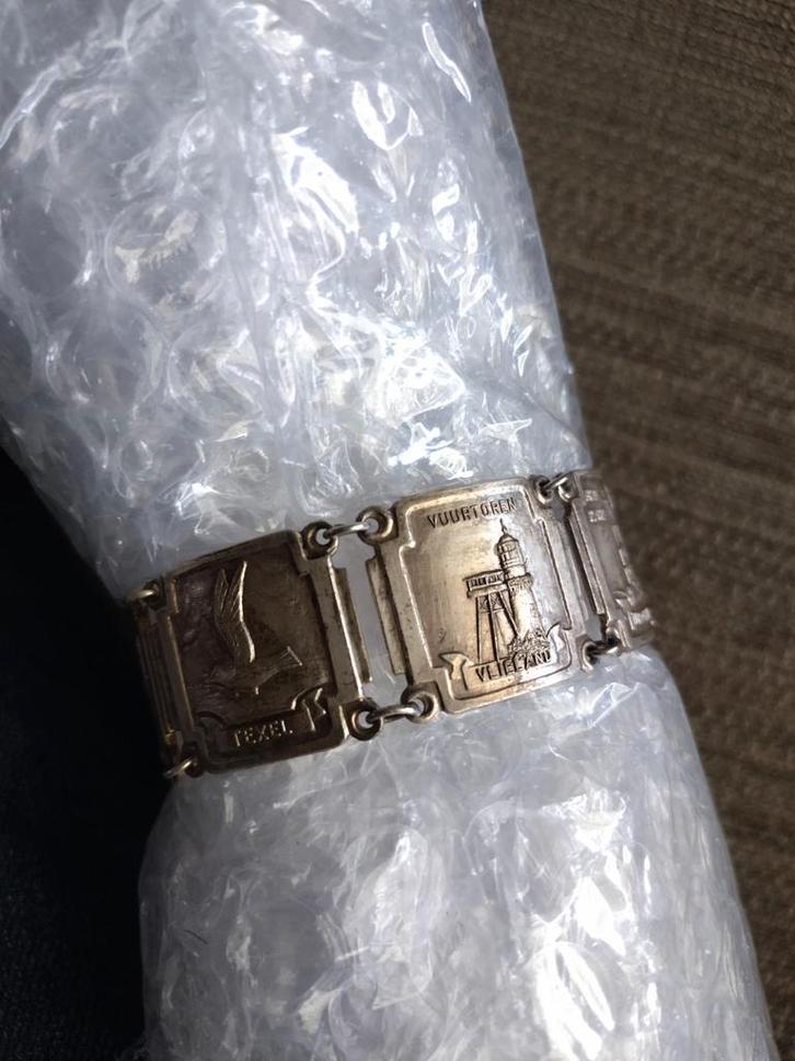 Vintage Hollandse Zilveren Bedelarmband, Antiek en Kunst, Antiek | Kleding en Accessoires, Dames, Ophalen of Verzenden