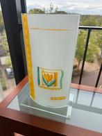 Glazen tafellamp met tulp afbeelding, Minder dan 50 cm, Glas, Zo goed als nieuw, Ophalen