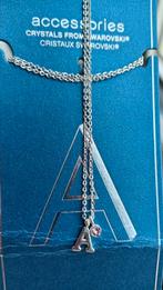 Niet gedragen ketting met letter A + roze Swarovski steentje, Ophalen of Verzenden, Nieuw, Roze