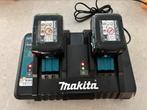 Makita oplader met 2 accu’s, Doe-het-zelf en Verbouw, Gereedschap | Machine-onderdelen en Toebehoren, Ophalen of Verzenden, Gebruikt