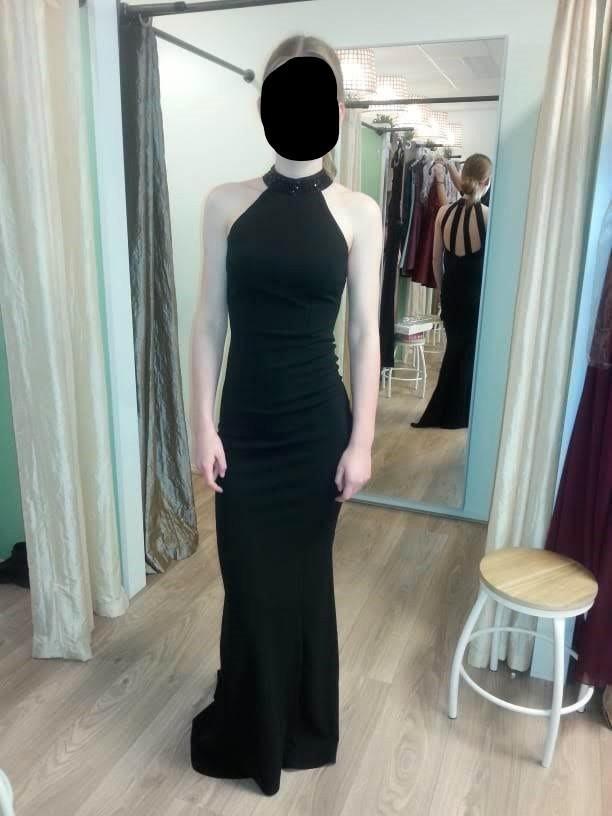 Zwarte galajurk maat 34/36, Kleding | Dames, Gelegenheidskleding, Zo goed als nieuw, Galajurk, Maat 34 (XS) of kleiner, Zwart