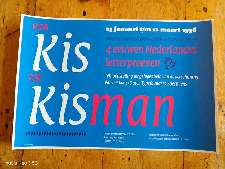 Van Kis tot Kisman - Tentoonstelling Poster 1998, Verzamelen, Posters, Zo goed als nieuw, Overige onderwerpen, A1 t/m A3, Rechthoekig Liggend