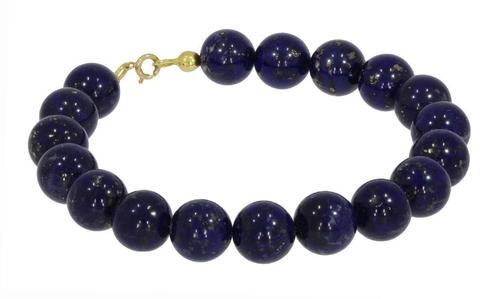 Robuuste Lapis Lazuli armband edelsteen 14k slot goud dames, Sieraden, Tassen en Uiterlijk, Antieke sieraden, Armband, Goud, Met edelsteen