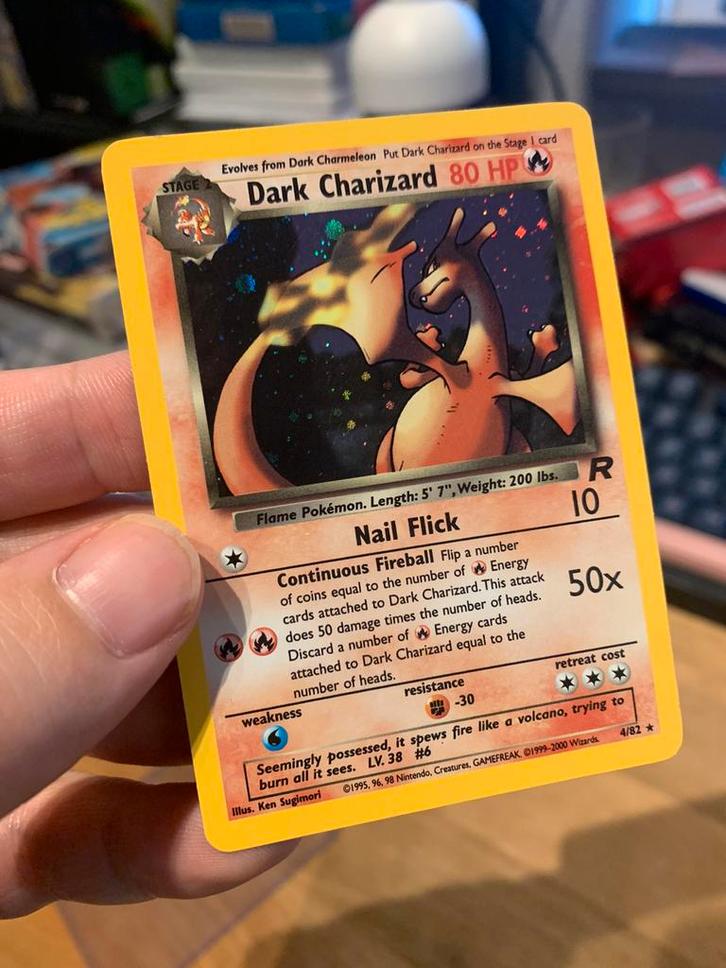Dark Charizard 4/82, Hobby en Vrije tijd, Verzamelkaartspellen | Pokémon, Zo goed als nieuw, Losse kaart, Foil, Verzenden